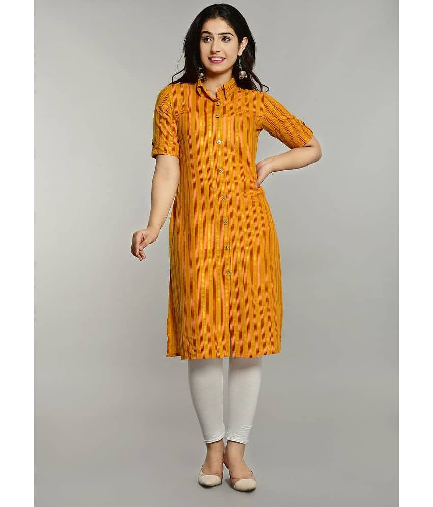 Glorious - Yellow Rayon Women's Straight Kurti ( Pack of 1 )