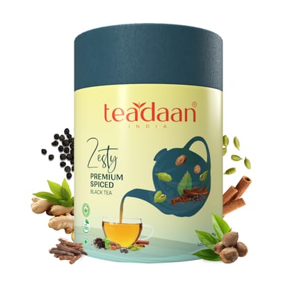 TEADAAN Spiced Black Tea with Indian Herbal Spices, 75gm Loose Leaf (36 Cups) - Authentic Indian Masala Chai – Rich, Bold & Aromatic | Strong Taste