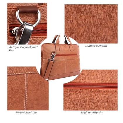 Laptop Bag Tablet Computer for Women and Men Synthetic Leather Briefcase Office Bag Messenger Sling Shoulder Bag with Strap