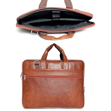 Tan Leather Messenger Bag for Men