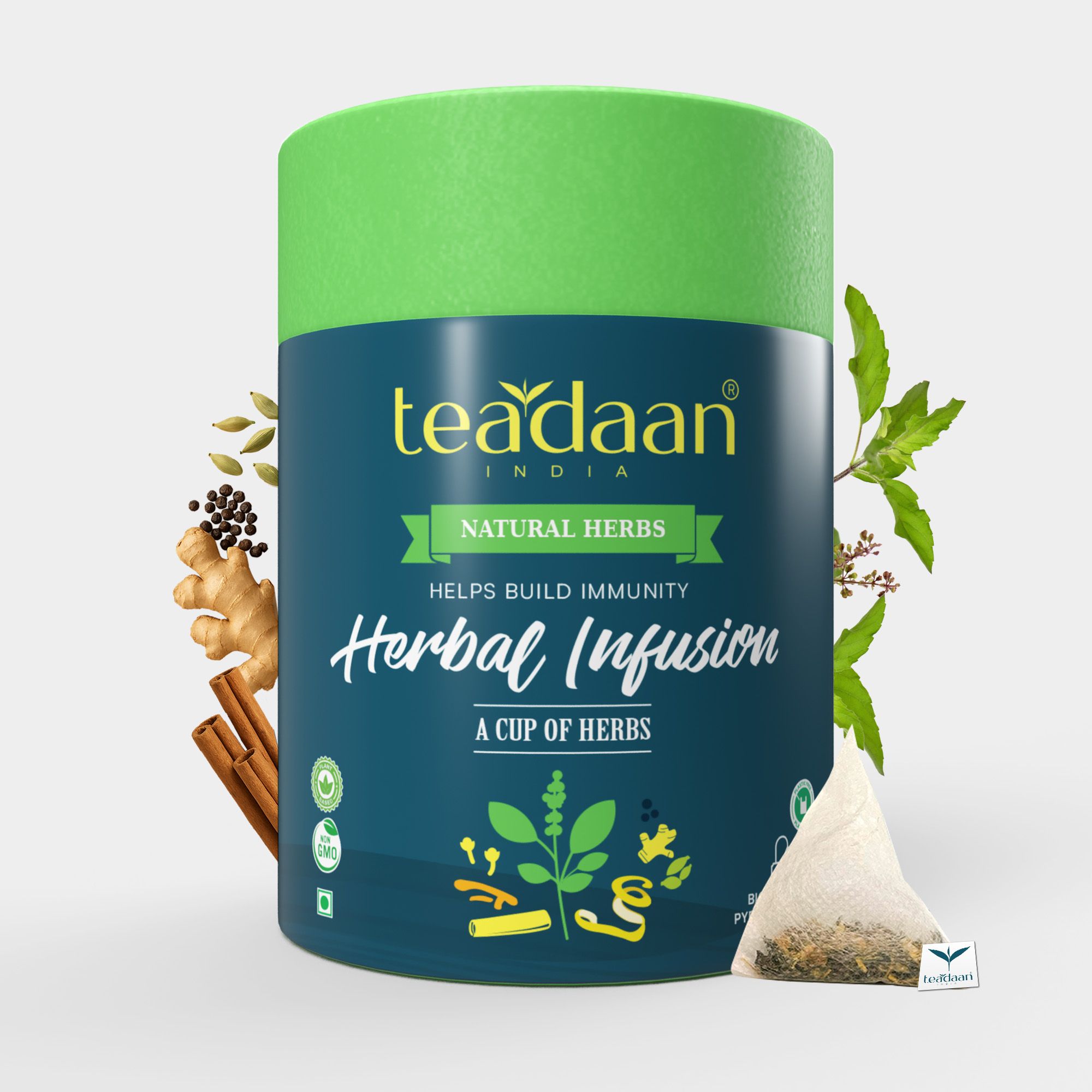 TEADAAN Herbal Infusion - 15 Pyramid Tea Bags - Natural Herbal Blend to Boost Immunity, Support Healing & Recovery | Good for Daily Wellness