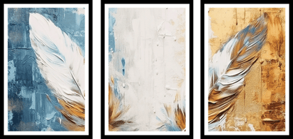TRIPTYCH 3 PIECE FLOWER ART 48in X 24in WITH BLACK FRAME