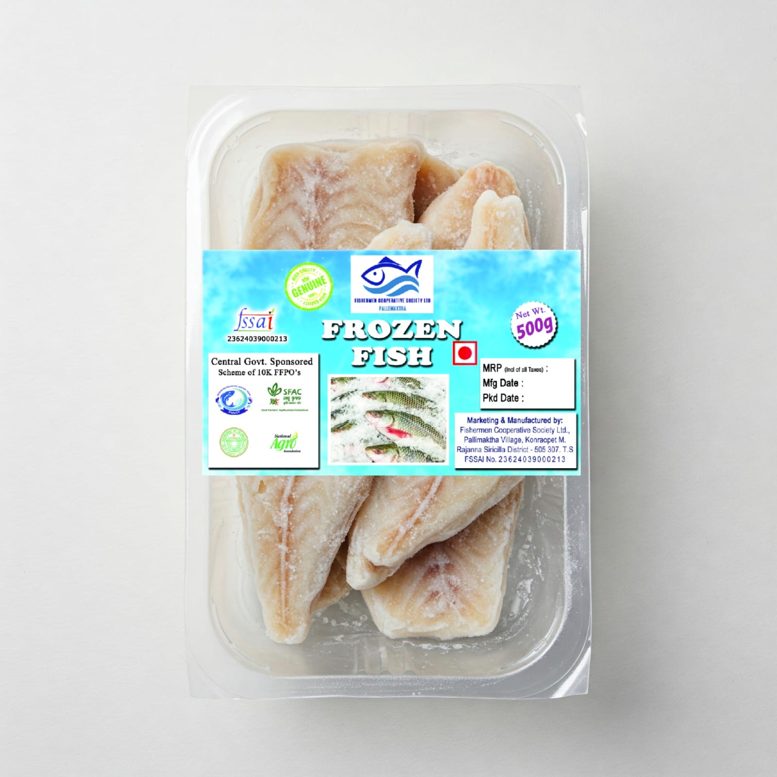 Frozen Fish - 500g - FSSAI Approved - Central Govt. Sponsored