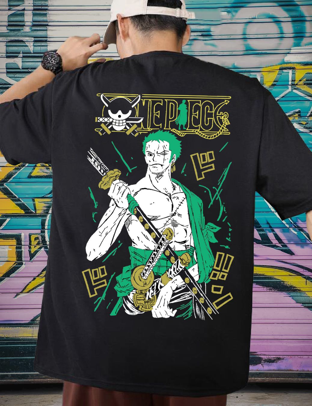 SCOTT FINCHER Men's One Piece Roronoa Zoro T-Shirt, Anime Shirt, Manga Shirt, Gift for Anime Fans : AA(ARN)BLACK_191