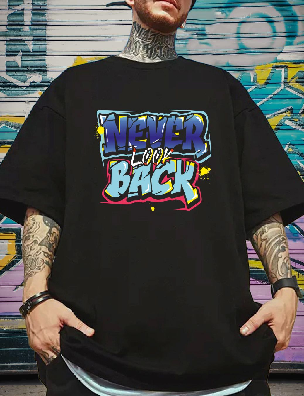 SCOTT FINCHER Men's Never Look Back Short Sleeve T-Shirt : AA(ARN)BLACK_252
