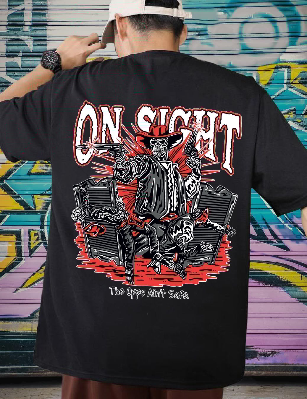 SCOTT FINCHER Men's Graphic T-Shirt, On Sight, The Opp's Ain't Safe, Black : AA(ARN)BLACK_269