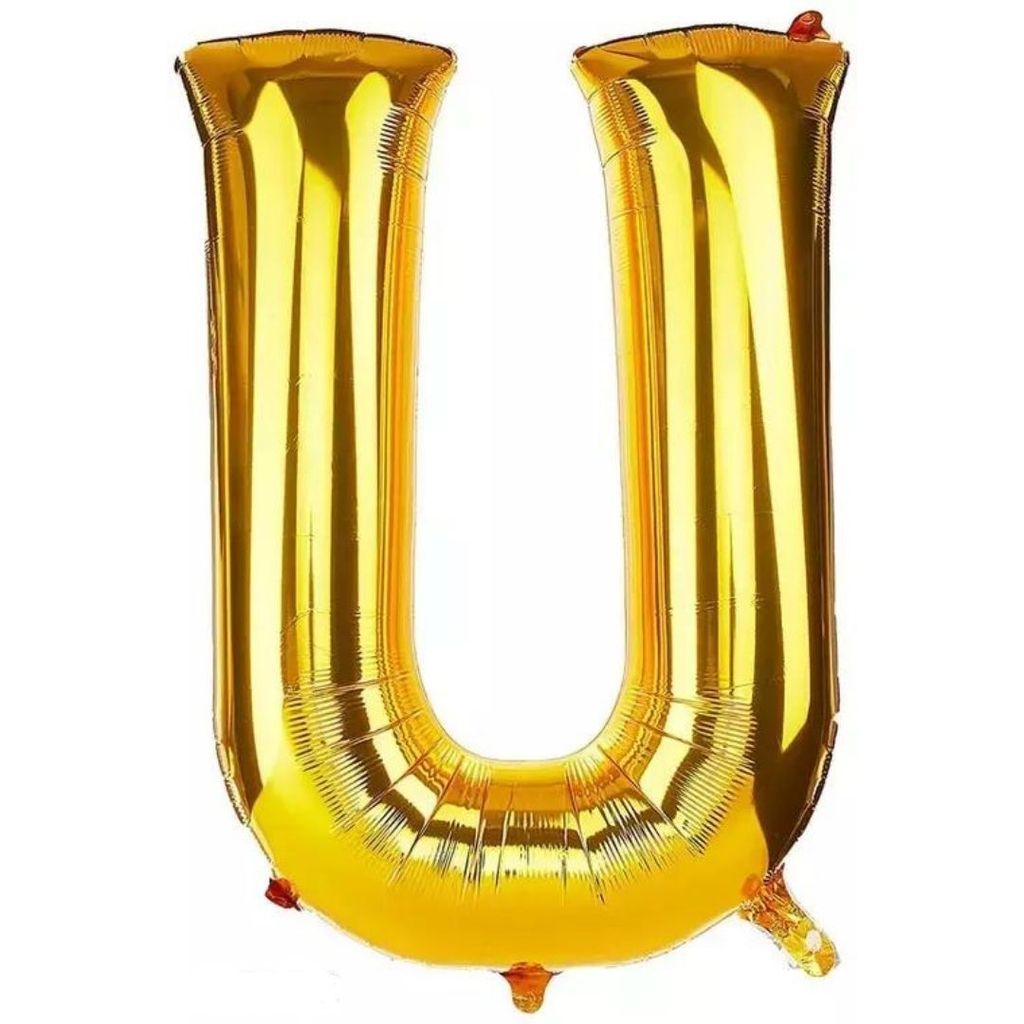 Alphabet U Golden Foil Balloon - Helium Or Air Filled - 40 inches  - 1PC - Party and Festive Needs | Buy online on ZillyBuy