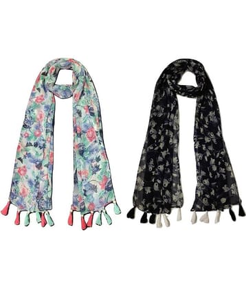 stolevilla Multi Printed Poly Cotton Yarn Stoles ( Pack of 2 )