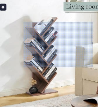 Book Shelf for Home - 7 Tier Tree Shaped Book Rack for Study Room DIY Wooden Book Stand