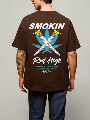 SCOTT FINCHER Men's "Smokin' Real High" T-Shirt in Brown : AA(ARN)BROWN_29