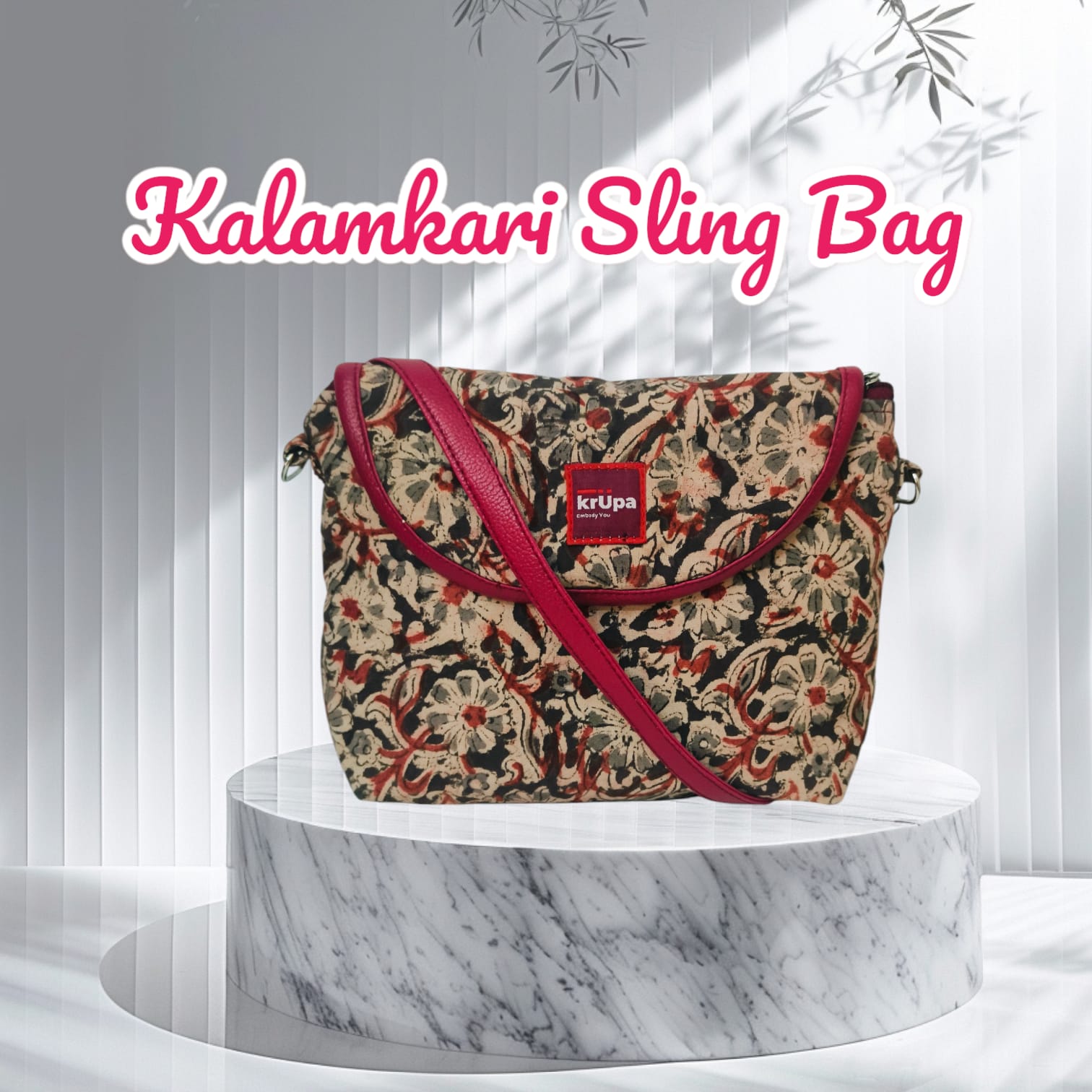 Handcrafted Crossbody Bag with Vibrant Floral Print and Adjustable Strap