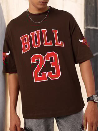 SCOTT FINCHER Men's BULL 23 Jersey Inspired T-Shirt, Brown : AA(ARN)BROWN_79