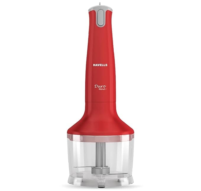 Havells Duro Blend S Hand Blender with Chopper | 300W Low Noise Copper Motor | Detachable Stem | Double Bush Design | Easy Clean | 2 Year Warranty