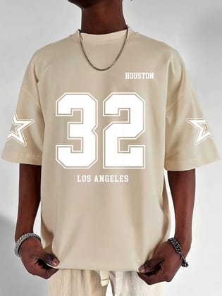 SCOTT FINCHER Men's Casual Houston 32 Los Angeles Print T-Shirt : AA(ARN)CREAM_43
