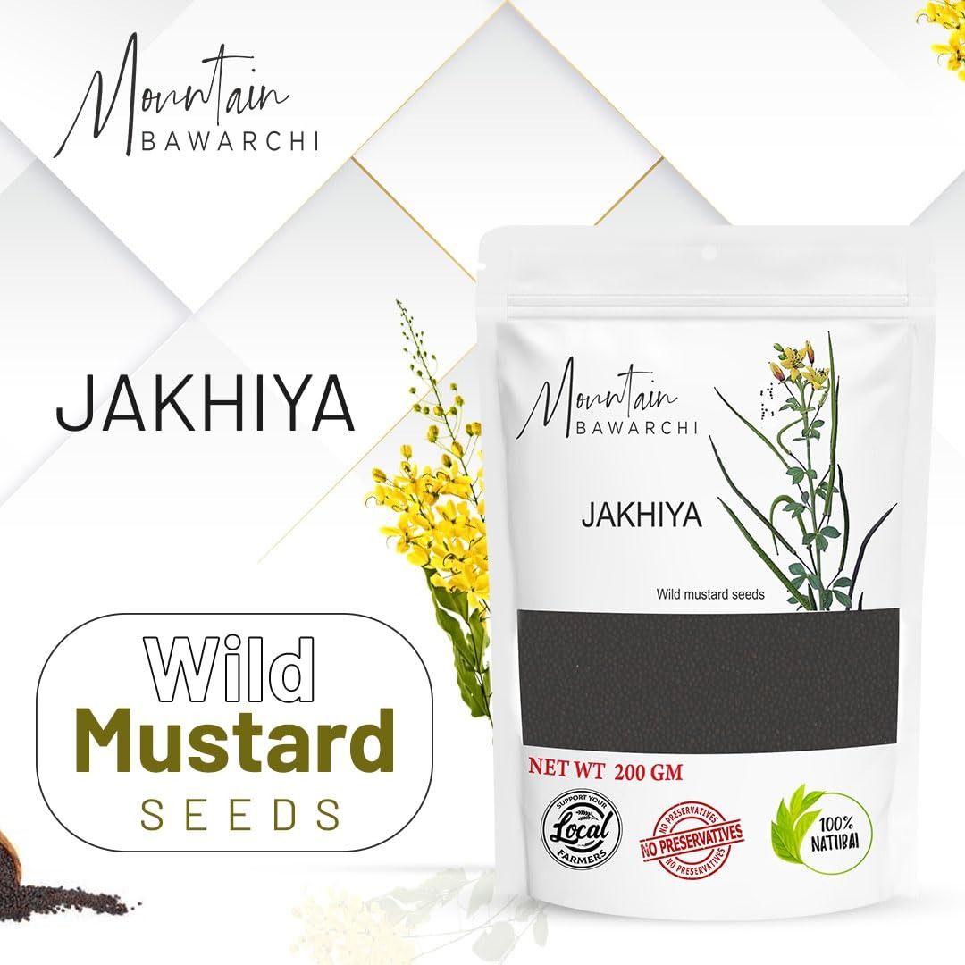 Mountain Bawarchi Jakhiya Black Mustard Seeds | Whole Rai Dana | Sarso Dana Indian Spice  (200 g)
