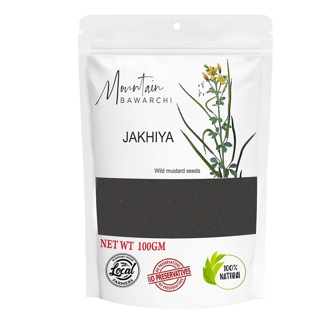 Mountain Bawarchi Jakhiya | Black Jakhiya Seeds | Wild Mustard Seed | Rai Seeds - 100 Gm