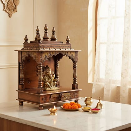 Wooden Beautifull Copper Temple For Home