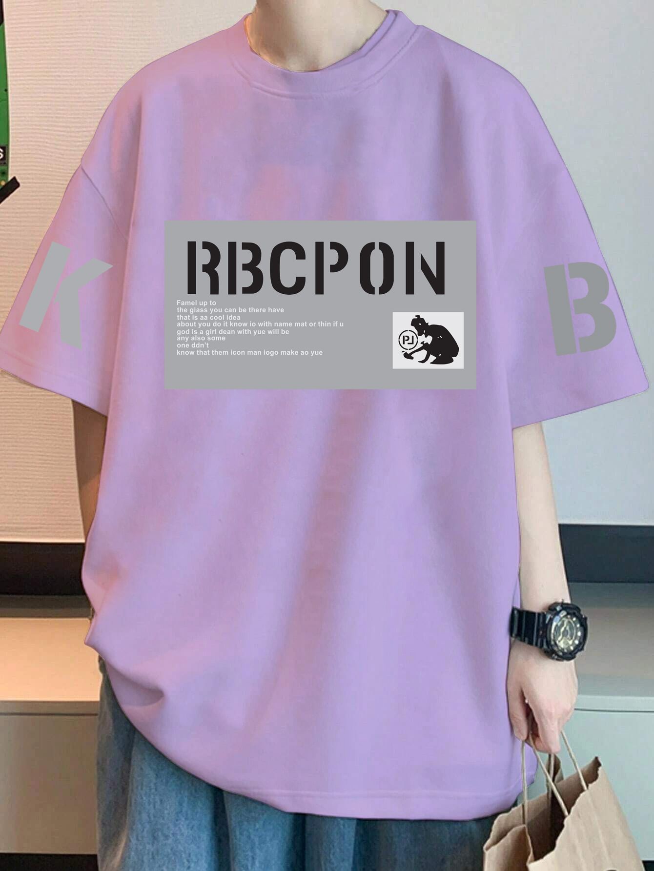 SCOTT FINCHER Men's Casual Loose Fit Short Sleeve T-Shirt : AA(ARN)LAVANDER_80