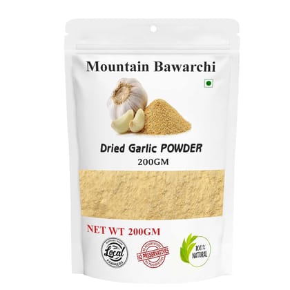 Mountain Bawarchi Garlic Powder | 100% Pure Lehsun Powder | Ready To Use | Farm Fresh | Zero added Colours, Fillers, Additives & Preservatives (200 Gm)