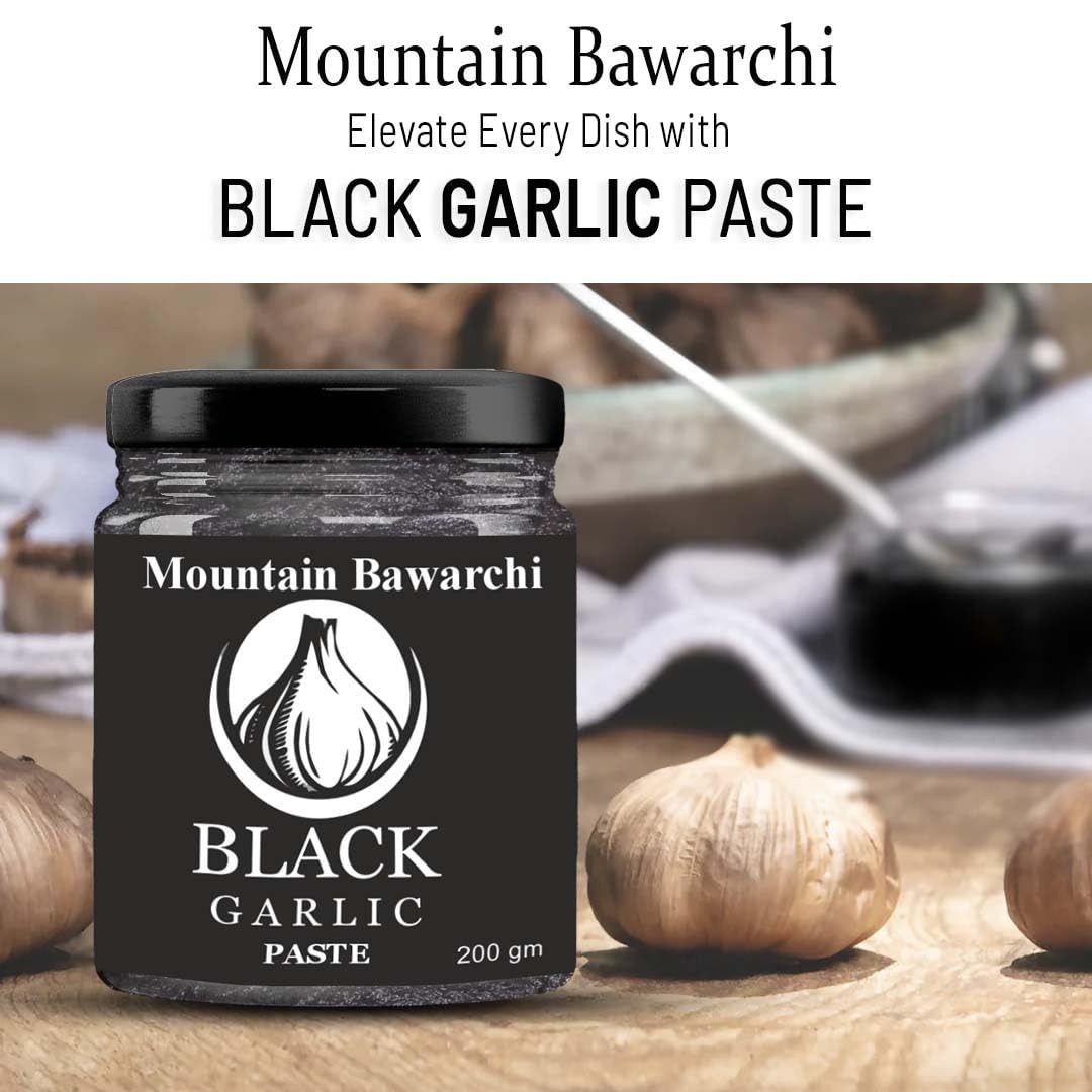 Mountain Bawarchi Black Garlic Paste Non-Pungent Great Taste | Fermented Aged | Highly Nutritious (200 g)