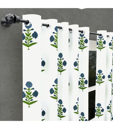 Jaipuri Aachho Block Print Curtains Blue Floral Elegance in Cotton( 5 Feet ) Jaipuri Aachho Block Print Curtains Blue Floral Elegance in Cotton( 5 Feet )