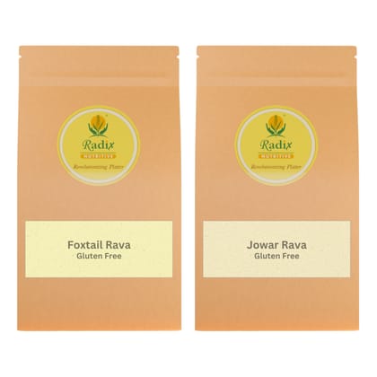 Radix Nutritive® Millet Rava – Jowar and Foxtail. 500 gms each. Natural Products