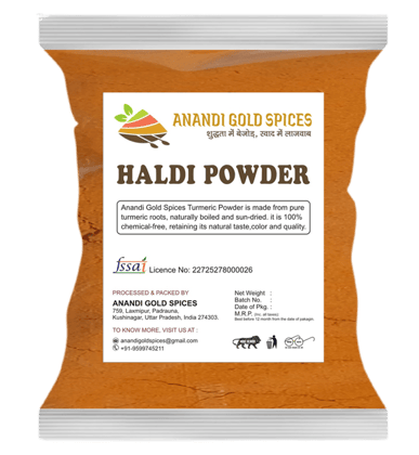 Anandi Gold Spices Natural & Organic Turmeric Powder (Haldi)