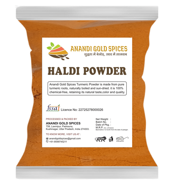 Anandi Gold Spices Natural & Organic Turmeric Powder (Haldi)