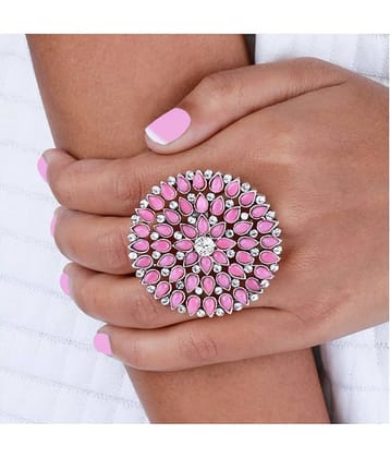 Fancy  Look Silver Tone Adjustable Finger Ring For Women And Girl