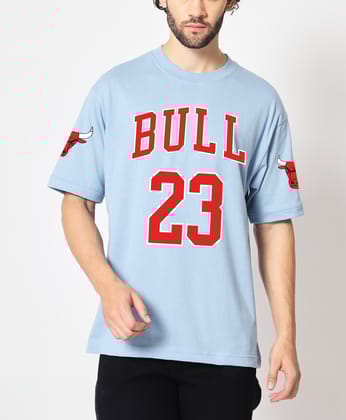 SCOTT FINCHER Men's Chicago Bulls Jersey Style T-Shirt in Light Blue with Player Number 23 : AA(ARN)LBLUE_79