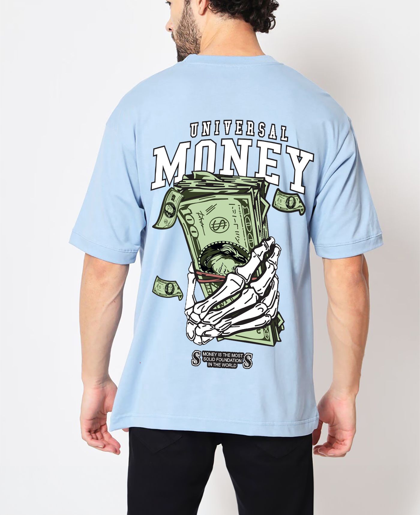 SCOTT FINCHER Men's Money The Most Solid Foundation T-Shirt : AA(ARN)LBLUE_220