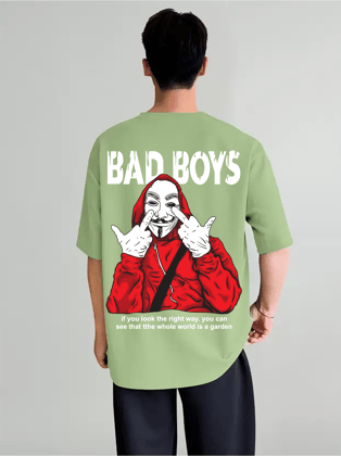 SCOTT FINCHER Men's Casual BAD BOY T-Shirt, Short Sleeve Crew Neck Summer Tee Shirt, Funny Graphic Tshirt Tops : AA(ARN)LGREEN_117
