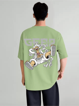 SCOTT FINCHER Men's One Piece Anime T-Shirt, Luffy T-Shirt, Short Sleeve T-Shirt, Casual Streetwear T-Shirt, Hip Hop T-Shirt, Summer Clothes : AA(ARN)LGREEN_133