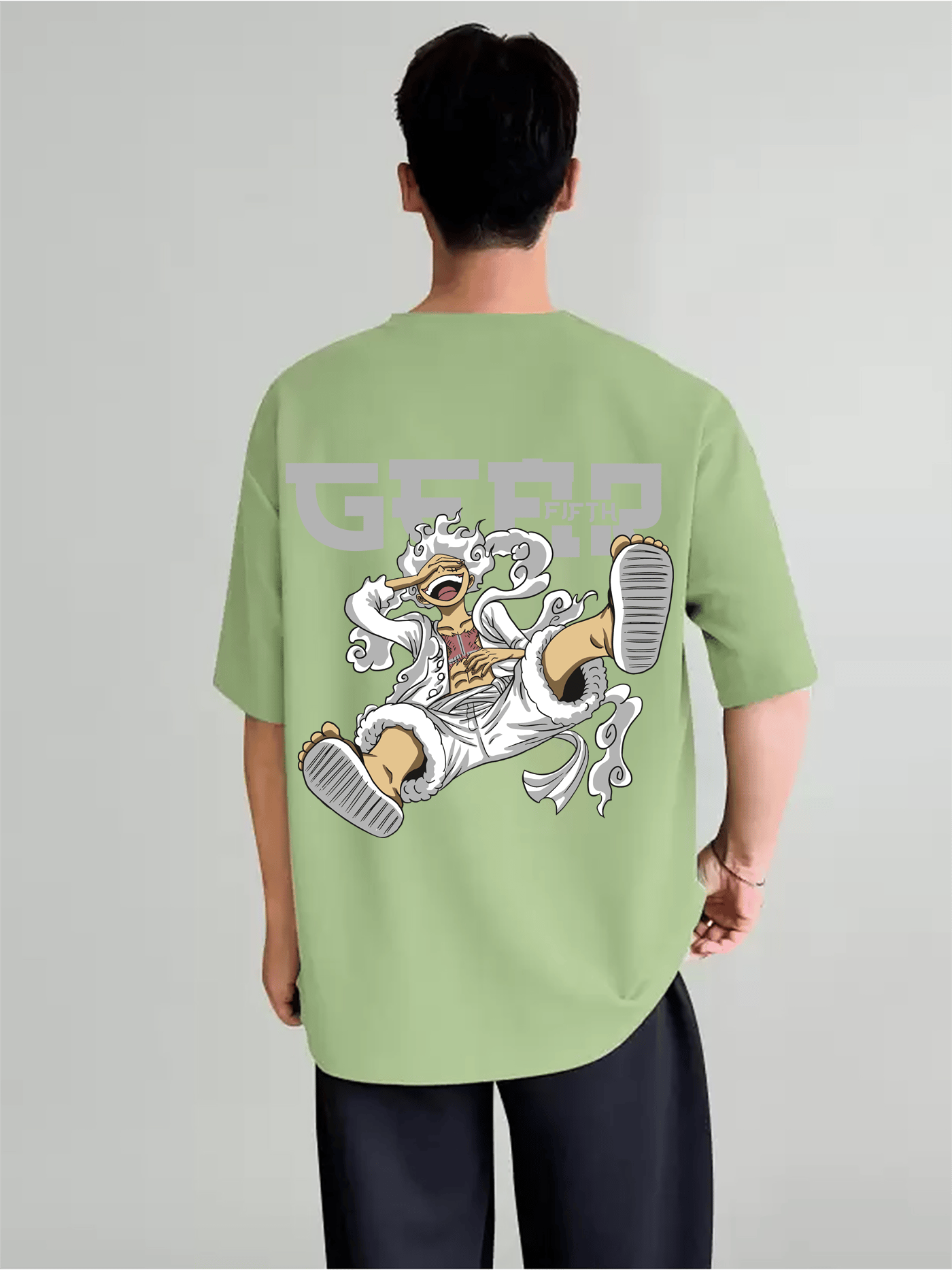 SCOTT FINCHER Men's One Piece Anime T-Shirt, Luffy T-Shirt, Short Sleeve T-Shirt, Casual Streetwear T-Shirt, Hip Hop T-Shirt, Summer Clothes : AA(ARN)LGREEN_133