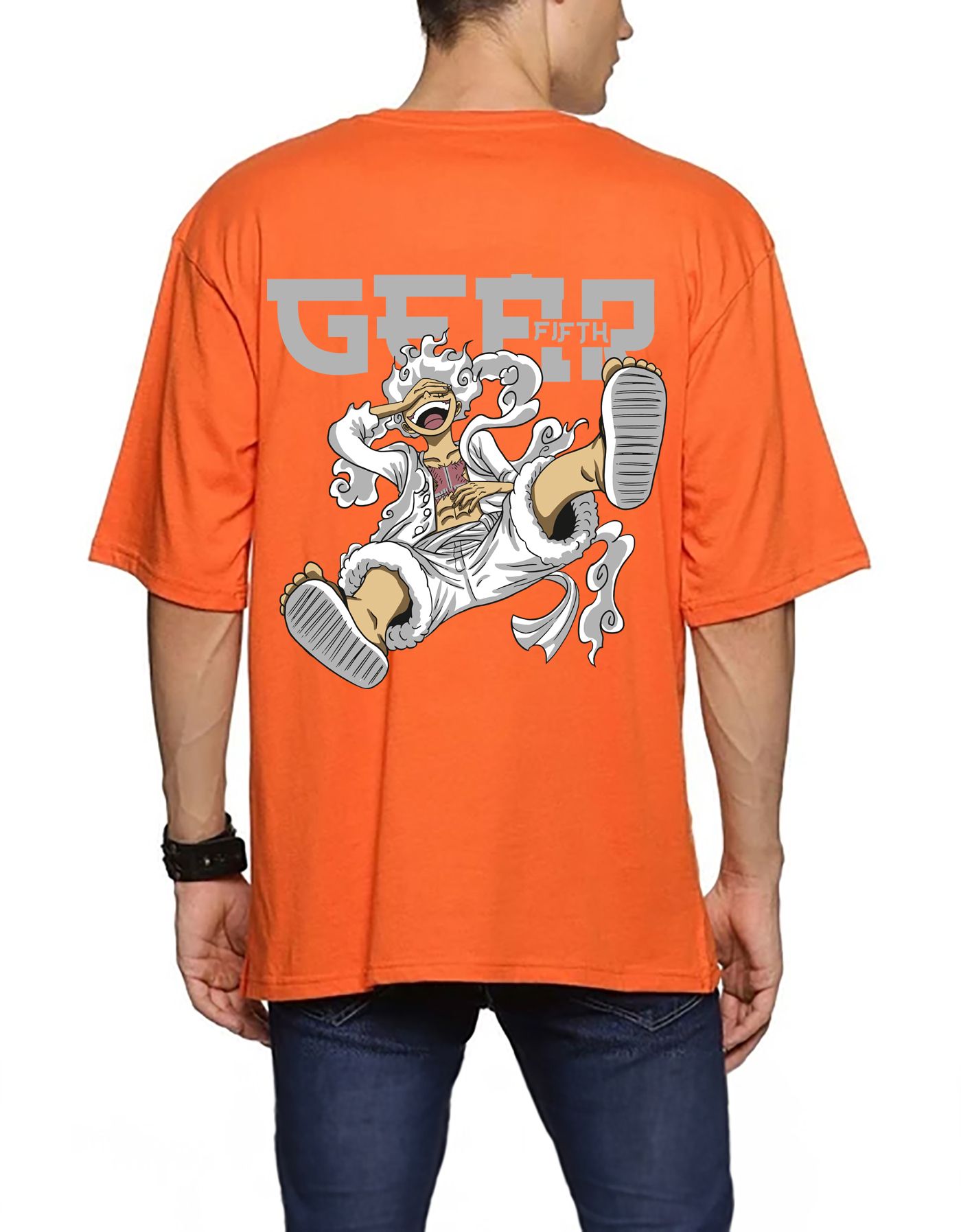 SCOTT FINCHER Men's Graphic T-Shirt, Luffy Gear Fifth, Anime Inspired Streetwear, Oversized Fit, Perfect for Casual Wear and Anime Conventions :  AA(ARN)ORANGE_133