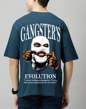 SCOTT FINCHER Men's Gangster Evolution T-Shirt - I am an undisputed gangster. To me, that means playing by my own rules. : AA(ARN)TBLUE_53