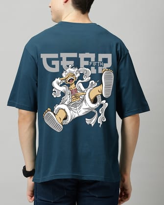 SCOTT FINCHER Men's T-Shirt featuring Monkey D. Luffy in his Gear Fifth transformation from the popular anime series One Piece : AA(ARN)TBLUE_133