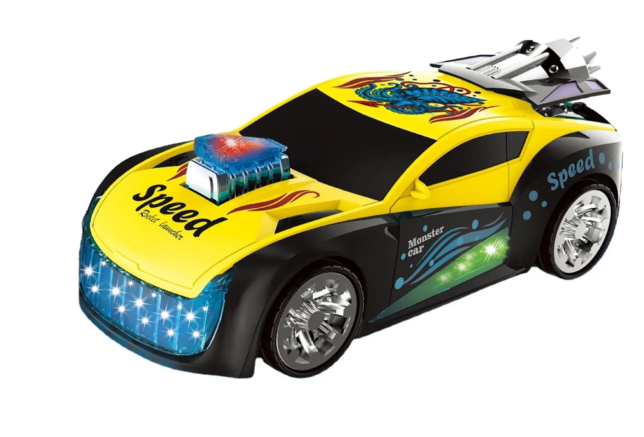 KTRS Enterprise Racing Team Car Vehicle Toy for Kids with Lights, Music, Bump and Go Action (Multicolor)-Pack of 1