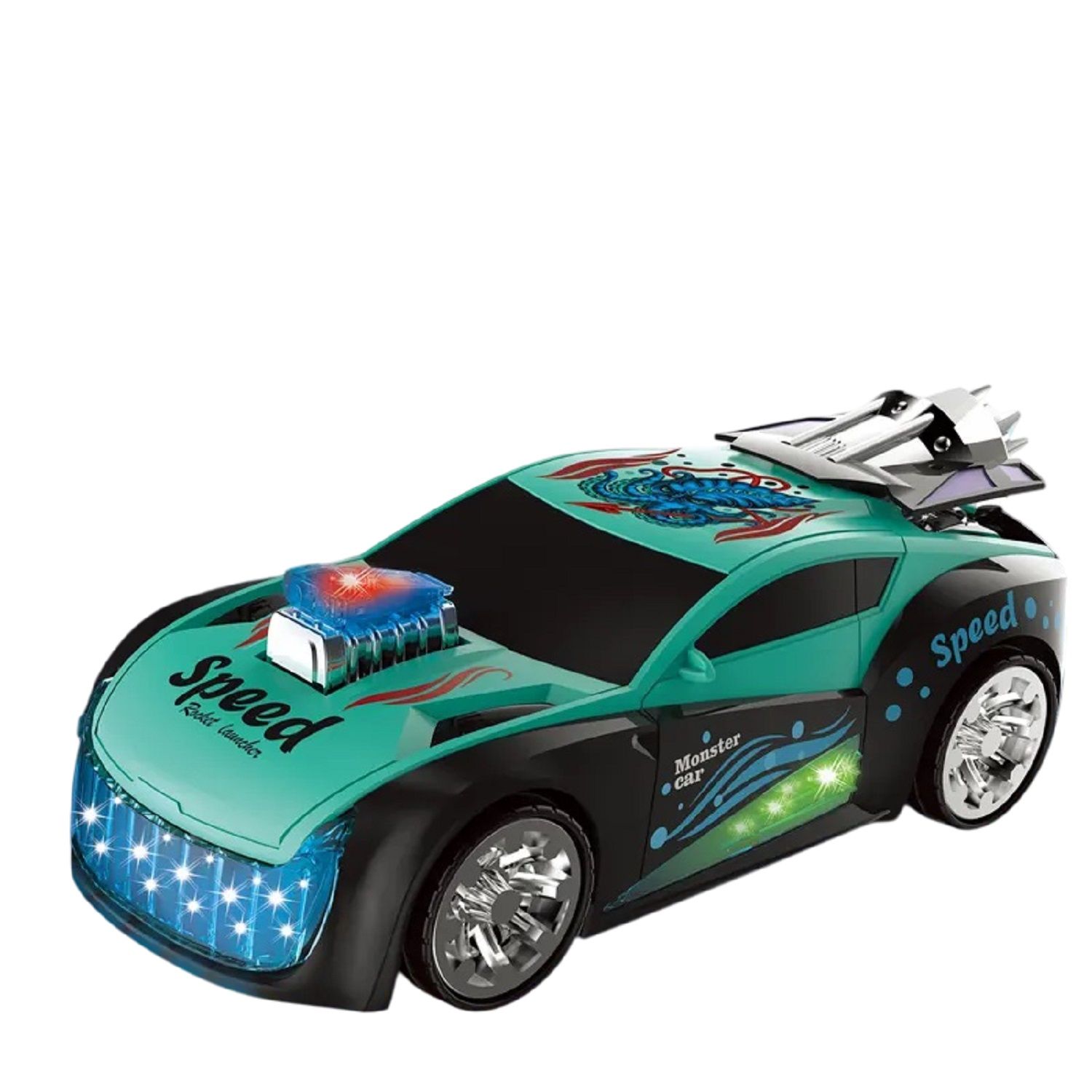 KTRS Enterprise Racing Team Car Vehicle Toy for Kids with Lights, Music, Bump and Go Action (Multicolor)-Pack of 1