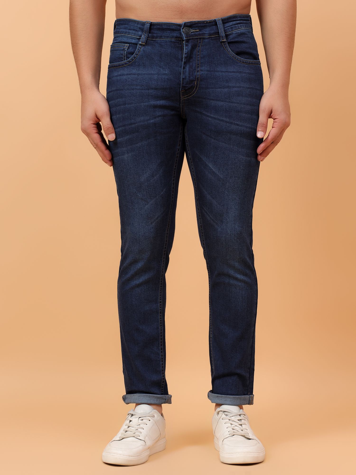 MEN SLIM FIT DARK BLUE JEANS