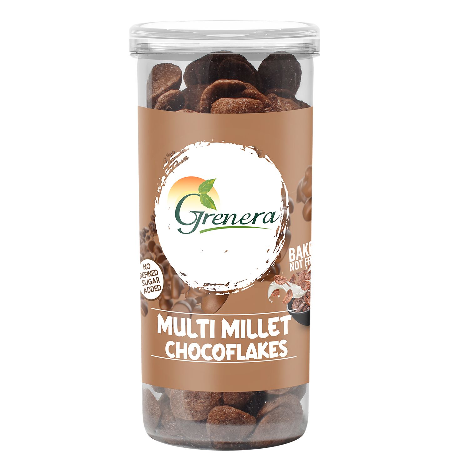 Grenera Multimillet Choco Flakes 100g | Chocolate Flavour | Crunchy Breakfast Cereal | Chocolate Taste | Crispy Millet Cereal | Ready-to-Eat Healthy Millet Cereal