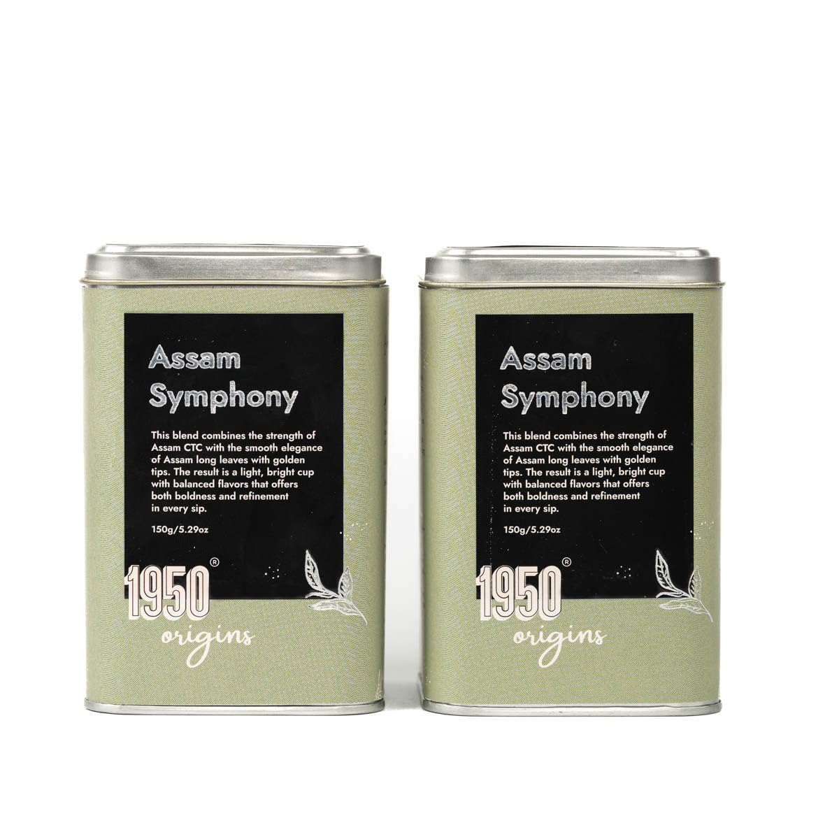 1950 Origins Assam Symphony Combo Pack of 2 x 150 gm |100% Natural Loose Leaf Tea|Pure Assam CTC & Orthodox Whole Leaf|Kadak Chai |Strong & Fresh|Tin Caddy | Premium Black Tea