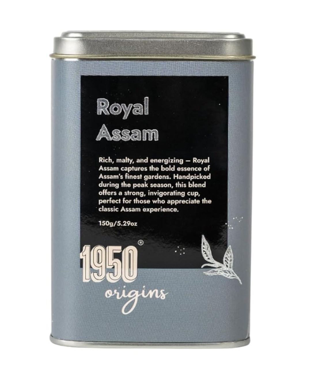 1950 Origins Royal Assam | Premium Black Tea | Kadak Chai | 100% Natural Loose Leaf Tea | Pure Assam CTC Tea Leaves | Rich, Strong & Fresh | Tin Caddy,150g