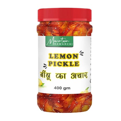 Mountain Bawarchi Lemon Pickle in Fresh | Tasty Nimbu Achar in Fresh Form | Homemade Sweet & Sour Lemon Pickles (400g)
