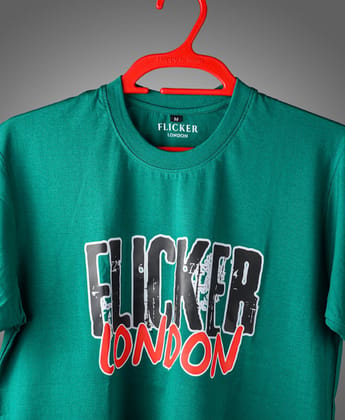 Flicker London Green Funky Texted Tee Flicker London Green Funky Texted Tee