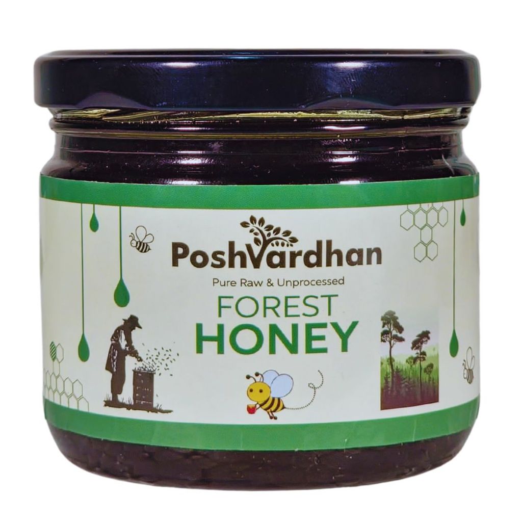 Poshvardhan Pure Raw Unprocessed Forest Honey - 100% Natural & Unfiltered Honey  