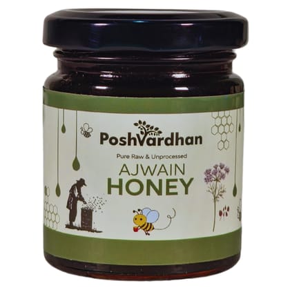 Poshvardhan Pure Raw Unprocessed Ajwain Flower Honey - 100% Natural & Unfiltered Honey