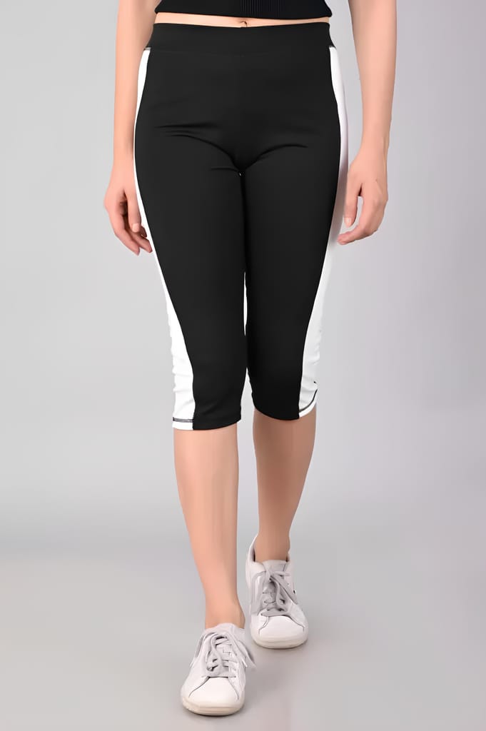 WUGO::Latest Trendy Women Sports Capri |Running Capri |Yoga-Gym Capri |Games and Playing Capri |Workout Capri For Women's & Girls (Imported Lycra 250-GSM)