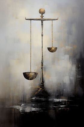 BALANCE SCALES OF JUSTICE CANVAS WALL ART PRINT 16in X 24in WITH BLACK FRAME