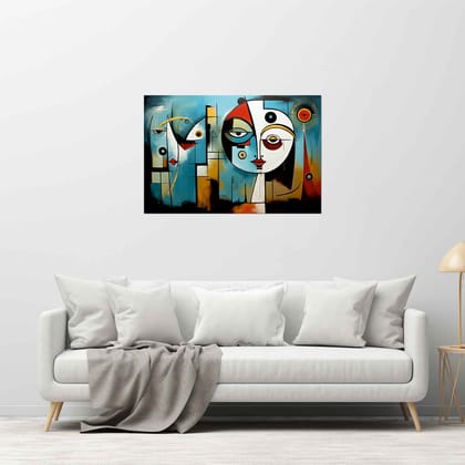 COLOURFUL CANVAS WALLART 24in X 16in WITH BLACK FRAME